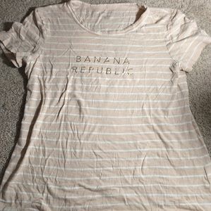 Striped Banana Republic Logo T-shirt